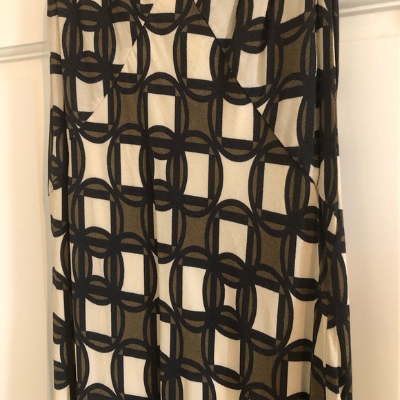 DISSH Gosse Brown White Cream Khaki Geo Slip Maxi Dress Size 2 - Picture 6 of 9